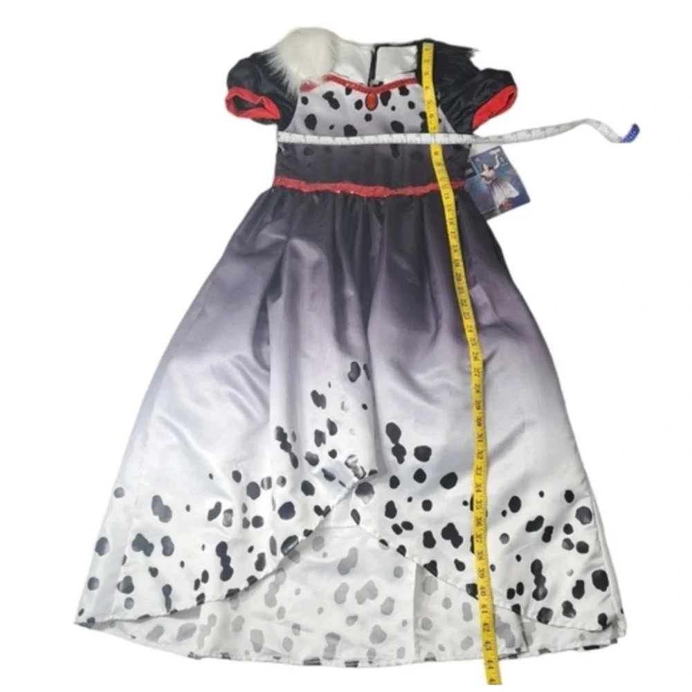 Disguise Girl's M (8-10) Disney Cruella De Vil Faux Fur Collar Dress Costume
